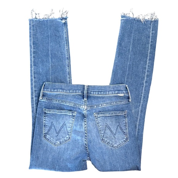 MOTHER The Mid Rise Dazzler Ankle Fray Denim Jeans We The Animals Wash Size 27 - Picture 6 of 14